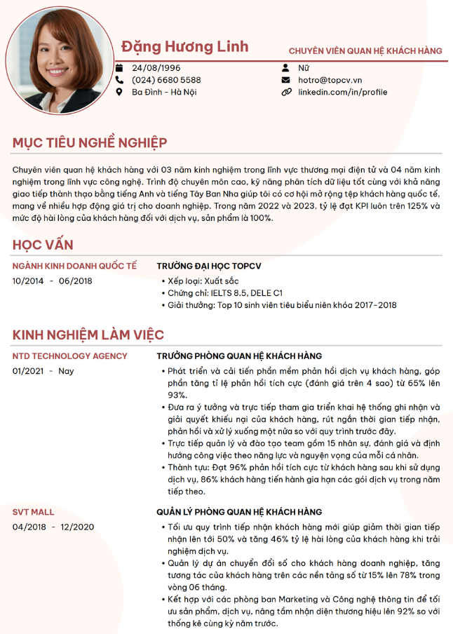 cv chuyen vien quan he khach hang